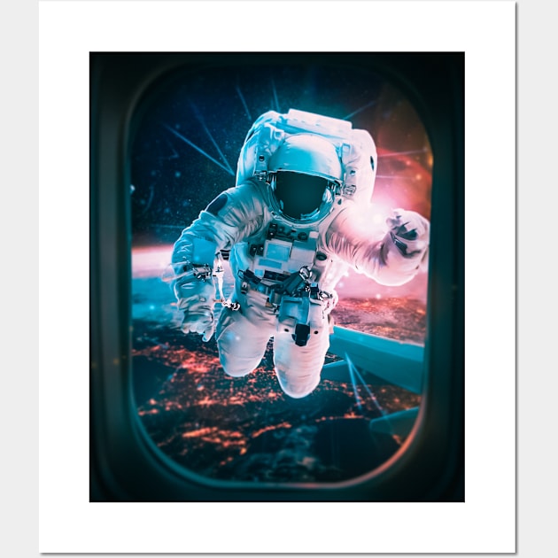 astronaut rescue plane. sci-fi Wall Art by nowsadmahi